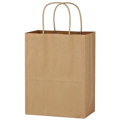Kraft Paper Shopping Bag Twisted Handles - 8 x 10.25 in - product view 2