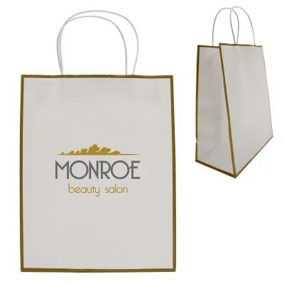 Laminated Paper Gift Bag with Decorative Trim - 10.5 x 8.25 in
