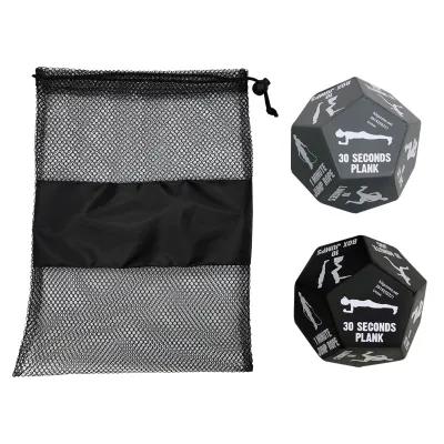 Fitness Dice Game with Exercise Routines in Mesh Pouch - product view 1