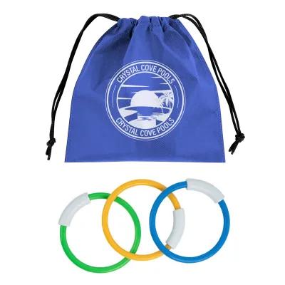 Recycled Diving Rings Set with Drawstring Pouch - 5.25 in
