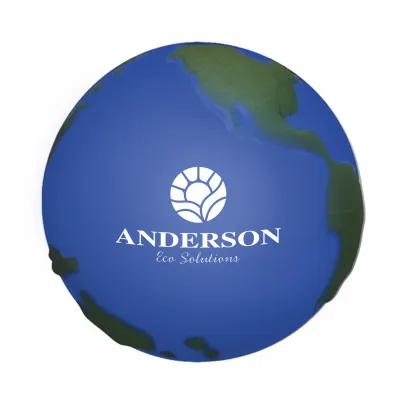 Custom Stress Ball Globe Shape Polyurethane - 3 7/8 in - product view 2