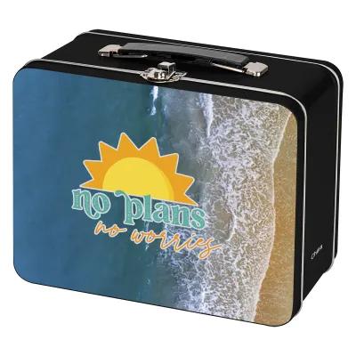 Lunch Box Throwback Tin Metal Clasp Closure - 8 x 5.88 x 4 in - product view 2