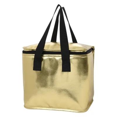 Insulated Cooler Bag Metallic PVC Leatherette - 10 x 9.25 x 7.75 in - product view 2