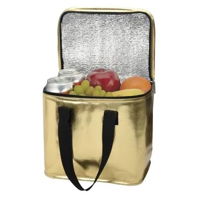 Insulated Cooler Bag Metallic PVC Leatherette - 10 x 9.25 x 7.75 in - product view 3