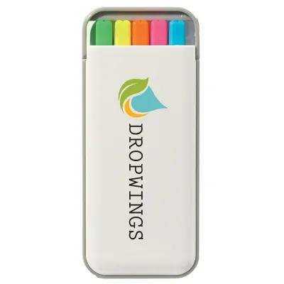 Highlighter Set 5-in-1 Chisel Tip with Pocket Case - 5.5 x 2.25 in