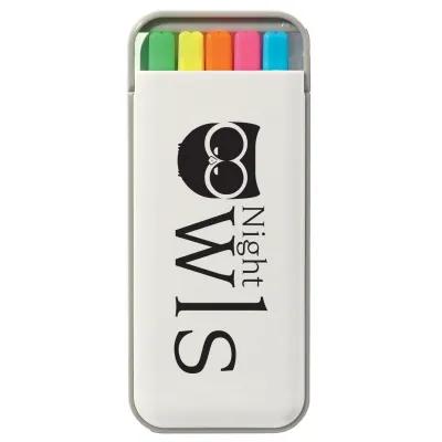 Highlighter Set 5-in-1 Chisel Tip with Pocket Case - 5.5 x 2.25 in - product view 2