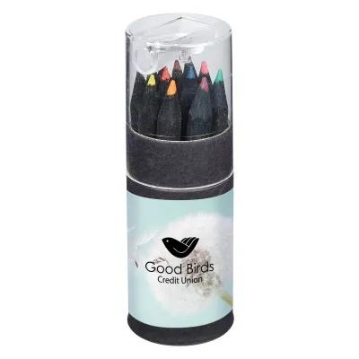 Colored Pencil Set in Tube with Sharpener - 12 Piece