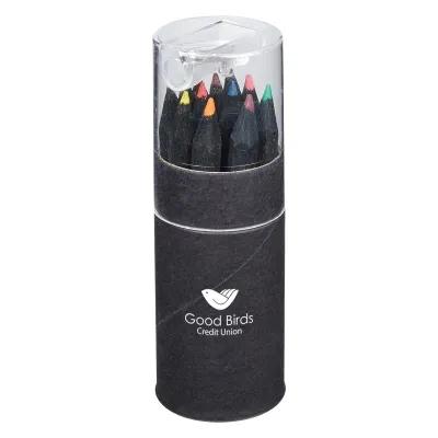 Colored Pencil Set in Tube with Sharpener - 12 Piece - product view 4