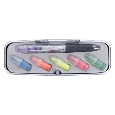 Tri-Color Pen and Highlighter Set with Twist Action - product view 2