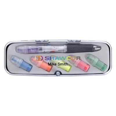 Tri-Color Pen and Highlighter Set with Twist Action - product view 3
