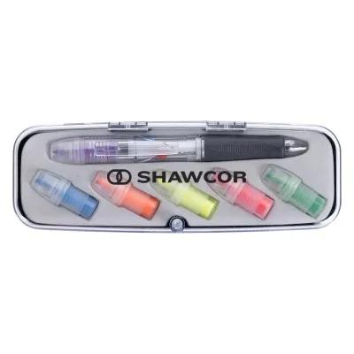 Tri-Color Pen and Highlighter Set with Twist Action - product view 4