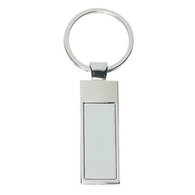 Rectangle Metal Key Tag with Split Ring - 0.75 x 3.25 in - product view 2