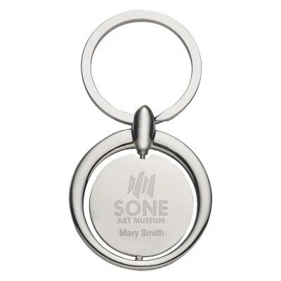 Circular Metal Key Tag with Split Ring - 1.5 x 3 in - product view 3
