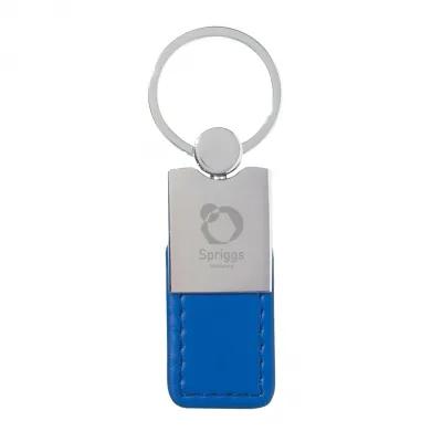 Metal and Simulated Leather Key Tag - 1 x 3.5 in