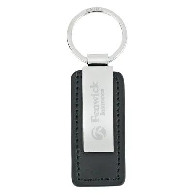 Leatherette Key Tag with Split Ring - 3.9 x 1 in