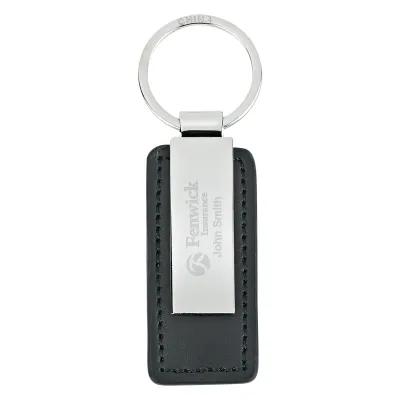 Leatherette Key Tag with Split Ring - 3.9 x 1 in - product view 2