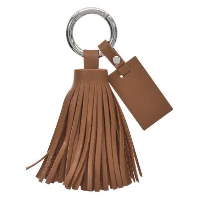Tassel Key Ring with Round Carabiner Attachment - 4 in - product view 2