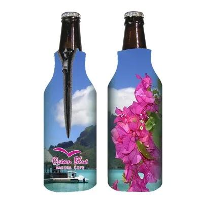 Custom Koozie Zippered Foam Bottle Holder - 7 in