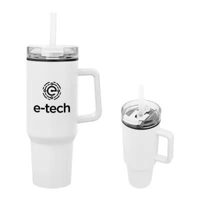 Insulated Tumbler Recycled Stainless Steel with Handle - 40 oz - product view 2