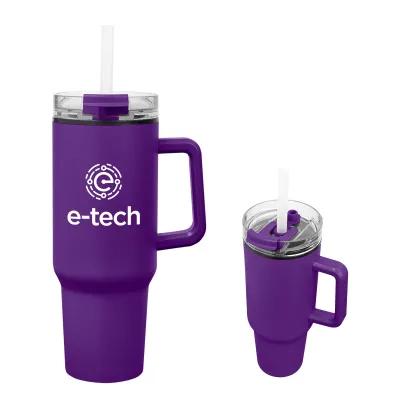 Insulated Tumbler Recycled Stainless Steel with Handle - 40 oz - product view 3