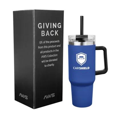 Insulated Tumbler Stainless Steel with Handle - 40 oz - product view 6