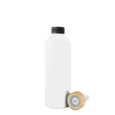 Water Bottle Recycled Aluminum with Bamboo Lid - 25 oz - product view 3