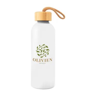 Water Bottle Recycled Aluminum with Bamboo Lid - 25 oz - product view 3