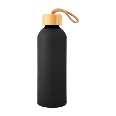 Water Bottle Recycled Aluminum with Bamboo Lid - 25 oz - product view 2