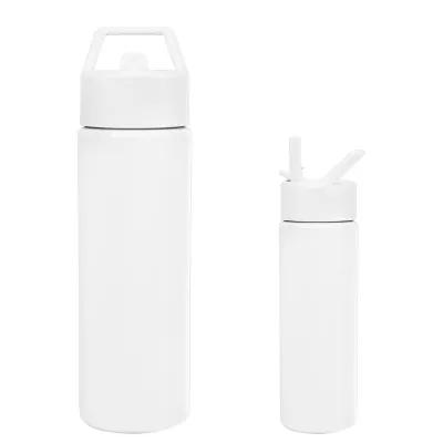 Recycled Plastic Water Bottle with Straw - 24 oz - product view 2