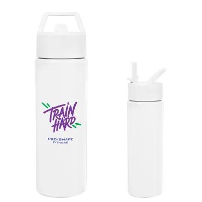 Recycled Plastic Water Bottle with Straw - 24 oz - product view 3