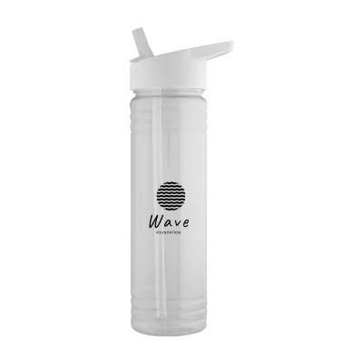 Recycled Plastic Water Bottle with Straw - 24 oz