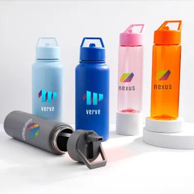 Water Bottle Recycled rPET Plastic with Straw - 24 oz - product view 4