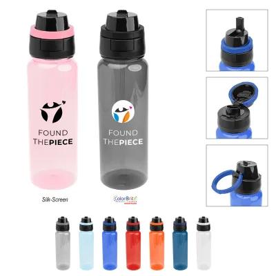 Water Bottle rPET Plastic Pop Sip and Chug - 32 oz