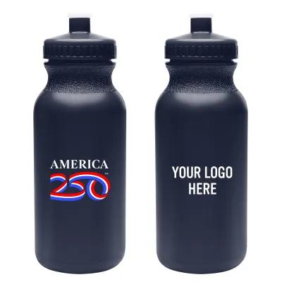 Water Bottle with Push Pull Lid HDPE Bike Style - 20 oz