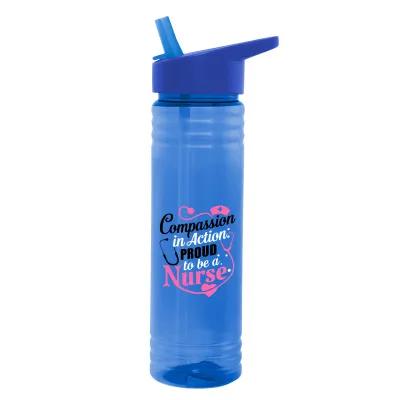 Water Bottle with Sip Top Lid PET Vibe Style - 24 oz