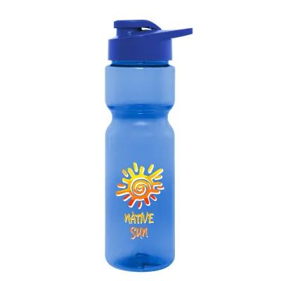 Water Bottle with Flip Top Lid PET Clutch Style - 28 oz