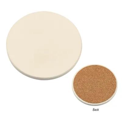Coaster Round Dolomite Absorbent with Cork Bottom - product view 3