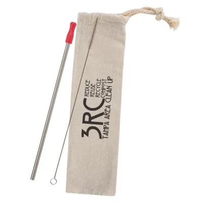 Stainless Steel Straw Kit with Cotton Pouch - product view 13