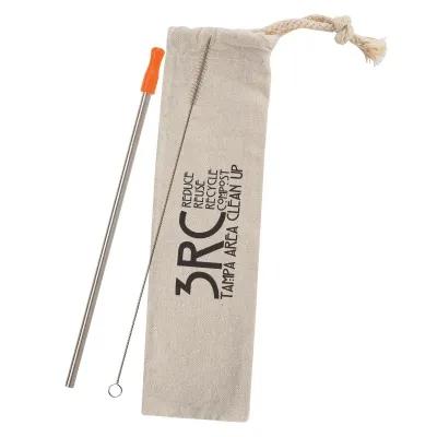 Stainless Steel Straw Kit with Cotton Pouch - product view 16