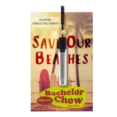 Greeting Card with Collapsible Straw Kit Set