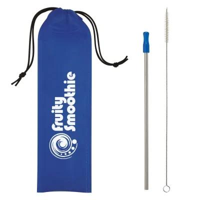 Stainless Steel Straw Kit with Non-Woven Pouch