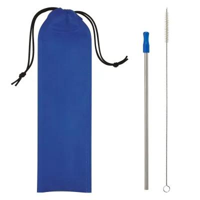 Stainless Steel Straw Kit with Non-Woven Pouch - product view 2
