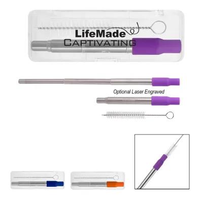 Nova Collapsible Stainless Steel Straw - 4 x 1.4 in