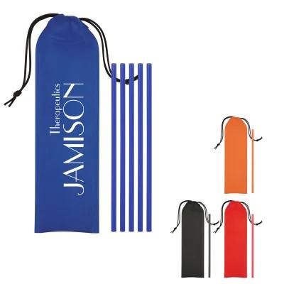 Polypropylene Straw Set with Pouch (5 Pack)