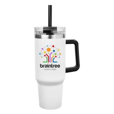 Insulated Stainless Steel Tumbler with Handle - 40 oz - product view 2
