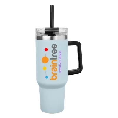 Insulated Stainless Steel Tumbler with Handle - 40 oz - product view 9