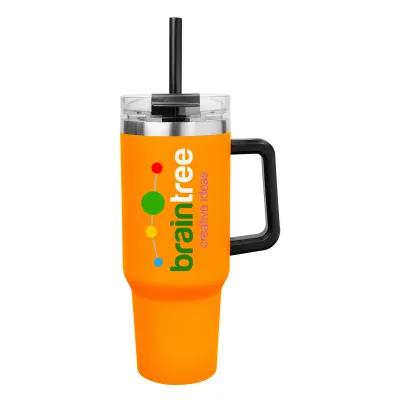 Insulated Stainless Steel Tumbler with Handle - 40 oz - product view 22