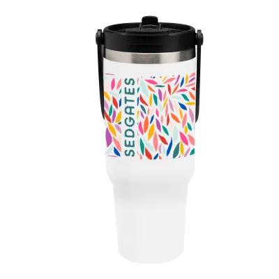 Recycled Stainless Steel Tumbler Flip Top Lid - 40 oz - promotional product with custom logo