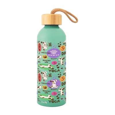 Recycled Aluminum Water Bottle with Bamboo Lid - 25 oz - product view 5