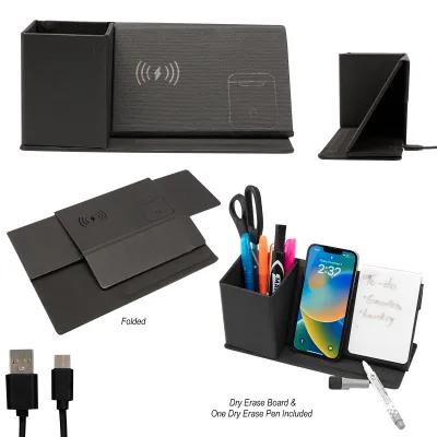 Wireless Charging Desk Organizer PU Leather - 7.5 x 9.5 in - product view 3